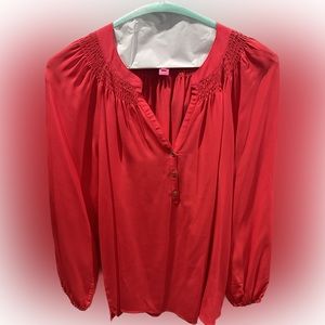NWOT Lilly Pulitzer Red Silk Elsa Top - perfect for holidays! 🎄
